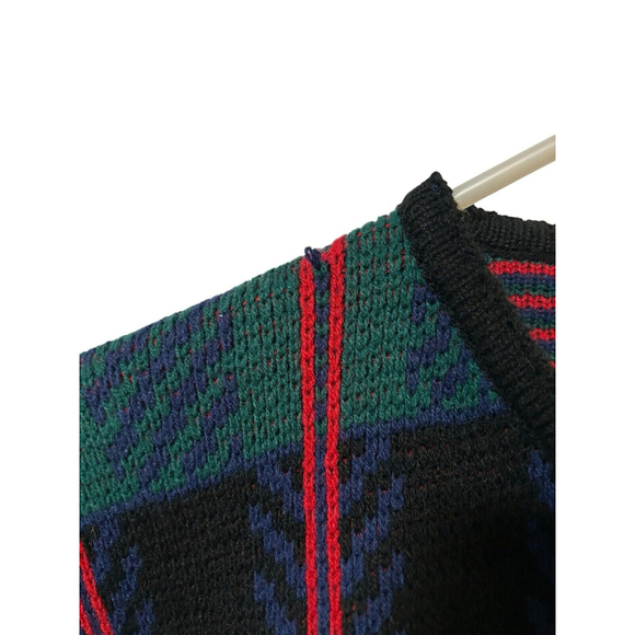 Vintage Tally-Ho Plaid Cardigan Preppy‎ Academia Retro Xmas Sweater Size Small - Picture 8 of 9